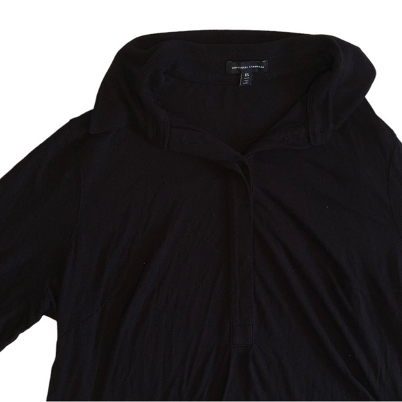 Women XS Universal Standard Elbe Black Button Henley Blouse Top Long Slv Shirt - Picture 5 of 6